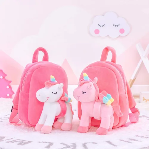Vista 23 de Lazada Mochila para niños pequeños, juguetes de animales de peluche, mochila pequeña, color gris, 9.5 pulgadas