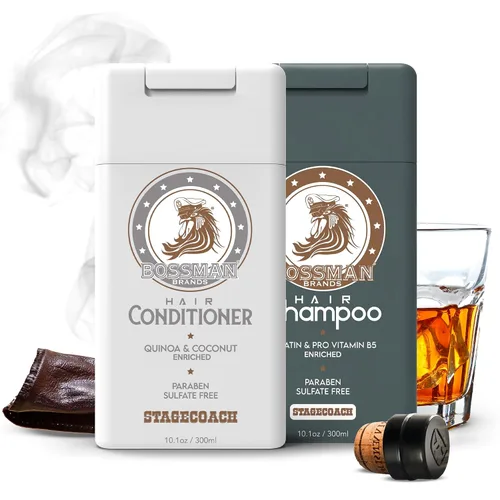 Vista 10 de Bossman Combo de champú y acondicionador para el cabello, sin parabenos y sin sulfatos (Royal Oud)