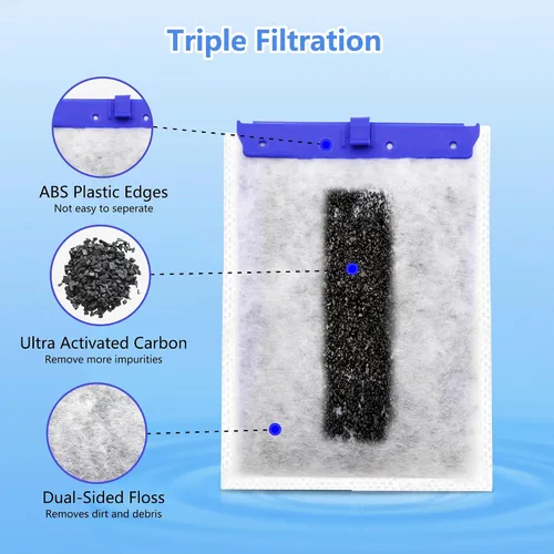 Vista 4 de Cartucho de filtro de acuario compatible con filtros de alimentación Whisper, cartuchos de filtro de repuesto para PF20/PF30/PF40/PF60