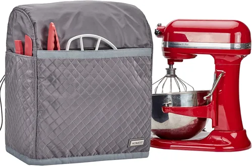 Vista 10 de HOMEST Funda Acolchada Antipolvo para Batidora de Pie con Bolsillos Compatible con KitchenAid de 5/4.5 Cuartos de Galón Cabezal Inclinable, Negro