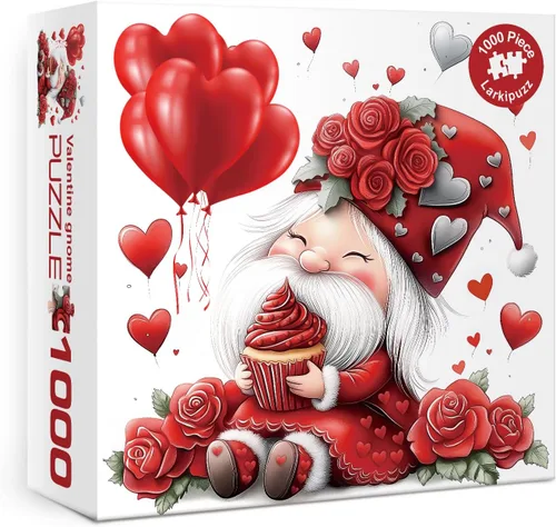 Vista 14 de Rompecabezas Gracioso de Gnomo de Café de 1000 Piezas para Adultos, Rompecabezas Gracioso de Elfo de Arte de Taza de Cupcake, Rompecabezas Difícil