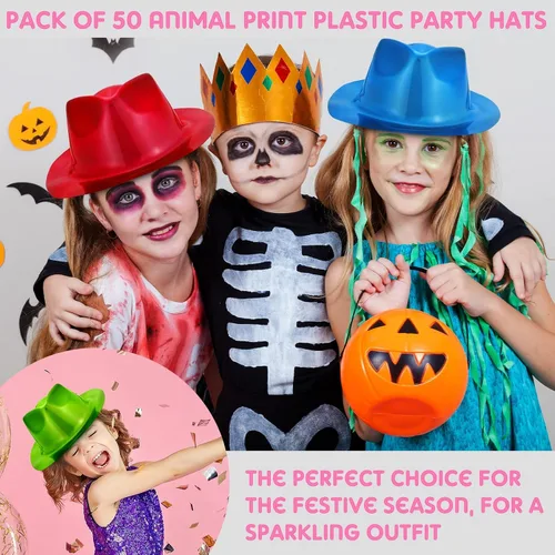 Vista 6 de Handepo 48 sombreros de vaquera de Halloween a granel, disfraz de cosplay metálico, suministros de fiesta para adultos