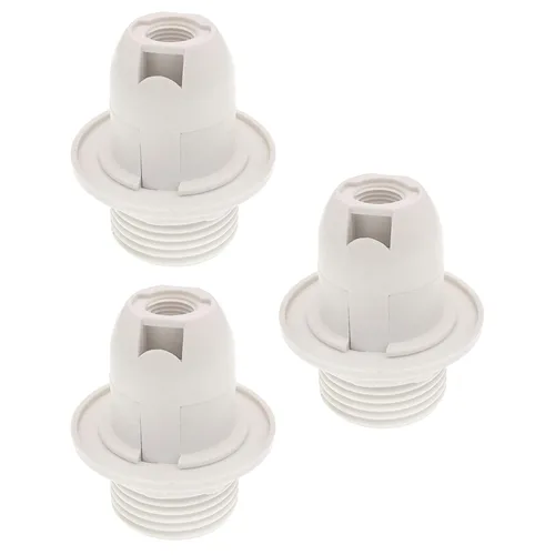 Vista 7 de TWDRTDD® Base Candelabro e12 de Baquelita con Rosca sin Llave, Toma de Lámpara con Anillo de Soporte de Sombra Metálica (3, Negro)