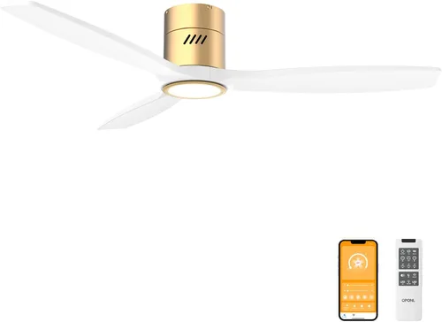 Vista 23 de OPONL 42 inch Low Profile Ceiling fan with Light and Remote Control Negro