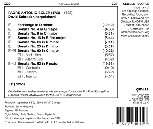 Vista 3 de Soler: Fandango y Siete Sonatas