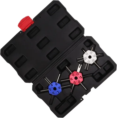 Vista 5 de Kit de herramientas para terminales de cable, kit de herramientas de eliminación de terminales de cable Meta lCar Daños con caja de almacenamiento