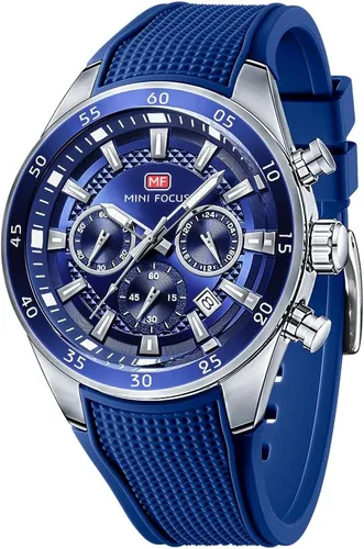 Vista 3 de MF MINI FOCUS Relojes de pulsera casuales de negocios para hombre (multifuncional/impermeable/luminoso/calendario) reloj de moda con correa de cuero
