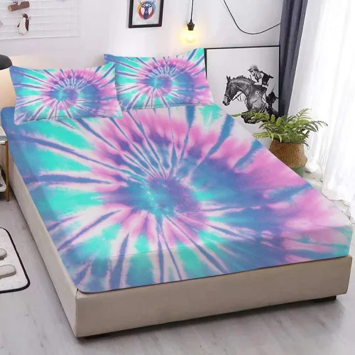 Vista 23 de MUSOLEI Sábanas Panda Sábanas ajustadas Lindas hojas de cama con conjunto de cama de animales 3D con orejas para niñas Conjunto de cama individual