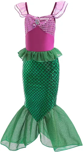 Vista 2 de Disfraz de sirena para niñas 2023, vestido de fiesta de princesa sirena