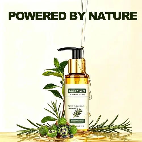 Vista 3 de Collagen Oil for Skin Tightening, Anti-Cellulite Massage Oil for Firming & Hydratinng & Lifting Crepey Abdomen/Belly/Thighs/Butt, Light