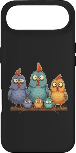 Vista 27 de Chicken: My Cluck Crew, Three Big Hens + Four Tiny Chicks Case for iPhone 16