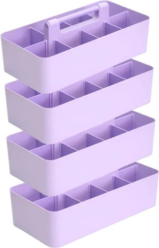 Vista 38 de Cesta grande portátil, divisores DIY, 8 compartimentos, organizador para suministros escolares, de oficina, para el hogar y negocios, cesta portátil