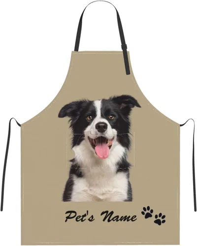 Vista 19 de Delantal personalizado para hombres y mujeres, delantal ajustable unisex con bolsillos, delantales personalizados para cocinero y chef