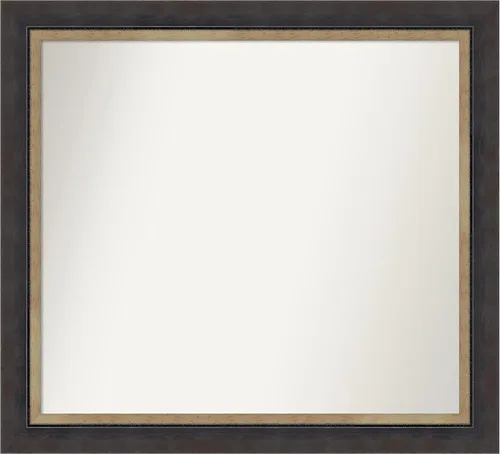 Vista 100 de Amanti Art Espejo personalizado, espejo de baño negro Astor, espejo de pared o espejo de tocador de baño sobre el fregadero (25 x 25 pulgadas)