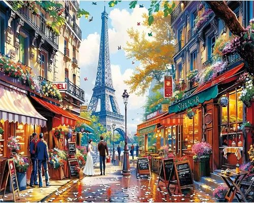 Vista 5 de Paquete de 6 pinturas de cóctel retro por números para adultos principiantes, vintage fácil de pintar por números sobre lienzo, kit de pintura al