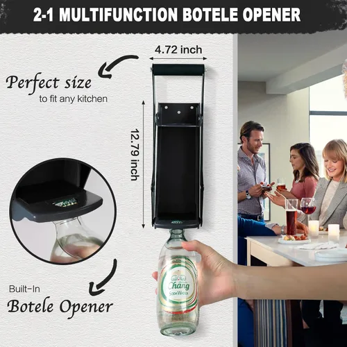 Vista 7 de Trituradora de latas de metal de 16 onzas, trituradora de pared resistente para seltzer de aluminio, refrescos, latas de cerveza y botellas