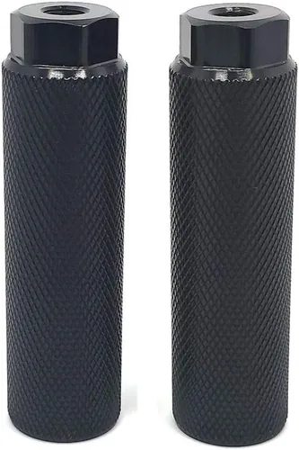Vista 2 de 4 clavijas de pie de bicicleta, cilindro de aleación de aluminio de 4 pulgadas de longitud, ajuste antideslizante, ejes de 3/8 pulgadas (negro)
