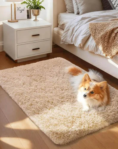 Vista 143 de Ophanie - Alfombras para sala de estar, antideslizante y suave, de felpa grandes y peludas para dormitorio, peludas para niños y niñas, decoración