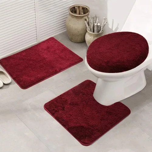 Vista 11 de Jianyana Juego de alfombras de baño de 3 piezas, incluye 1 alfombra de baño grande (19.5 x 31.5 pulgadas), 1 alfombra de inodoro en forma de U