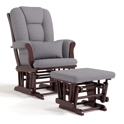 Vista 18 de Storkcraft Tuscany - Mecedora y Otomana Personalizada con Almohada Lumbar Gratis (Remolino Blanco/Rosa Rubor) – Silla Mecedora de Lactancia Cómoda
