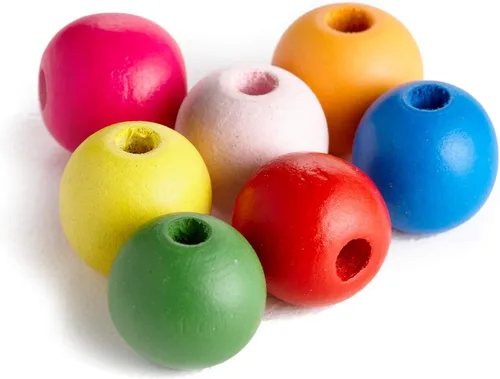 Vista 9 de 600 cuentas de madera cuadradas multicolor a granel de 0.394 in cuentas de madera cuadradas con agujero grande de 0.118 in
