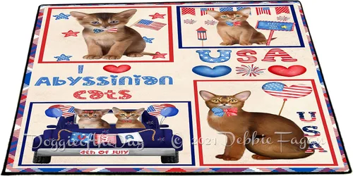 Vista 8 de Doggie of the Day Abyssinian Cats Floor Mat - Happy Fall Y'all Pumpkin - Best Dog Doormat - Protector Decor - Unique Portrait Art - Premium Quality