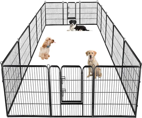 Vista 14 de BestPet Extensión de corral para perros 32 pulgadas, 2 paneles Corral resistente para mascotas con ejercicio de metal Paneles de cerca