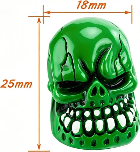 Vista 3 de Lunsom Tapas de vástago de válvula de neumático de calavera para válvulas de aire de automóvil, cubierta de vástagos de rueda de presión, accesorios