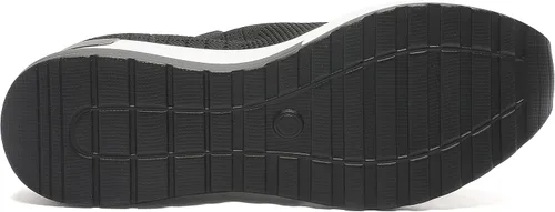 Vista 4 de YZ Zapatillas de tacón de cuña negras para mujer con parte superior de punto y transpirables