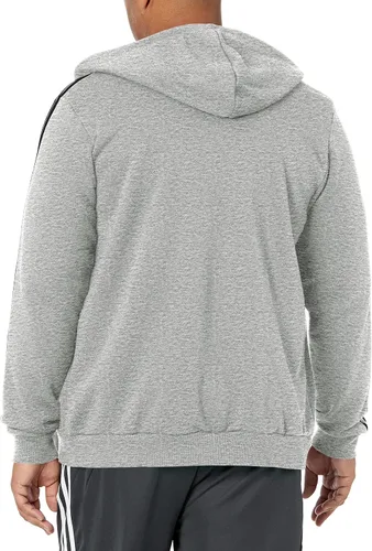 Vista 2 de adidas Sudadera con capucha Essentials de forro polar con 3 rayas y cremallera completa