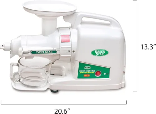 Vista 5 de Tribest GP-E1503 Gold Greenpower Juicer, estándar, blanco
