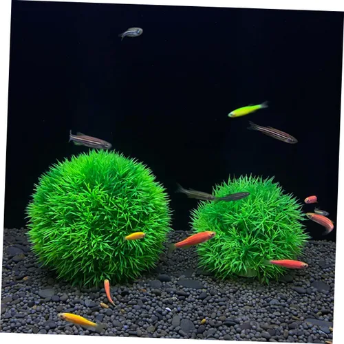 Vista 7 de Plantas artificiales para pecera, plantas artificiales, 6 unidades, césped artificial, color verde, plástico, decoración del hogar, planta
