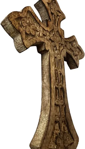 Vista 6 de Iconsgr Cruz de pared tallada de madera santa ortodoxa religiosa de madera hecha a mano Crucifijo de Cristo Athos 85