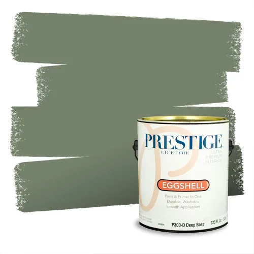 Vista 279 de Prestige Paints - Pintura exterior e imprimación en uno, 1 galón, plano, compatibilidad comparable con el color menta «Whipped Mint» de Behr