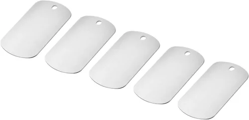 Vista 11 de DMiotech Paquete de 5 sellos de aluminio negro grabados en blanco de 1.142 x 1.969 in, grabado personalizado para números, etiquetas, nombres