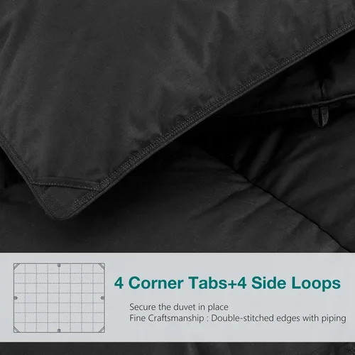 Vista 3 de KAKABELL Edredón de Pliegues Pinzados de Fibra de Plumón de Ganso Tamaño Twin Para Todas las Estaciones - Ultra Suave y Acogedor Relleno de Edredón