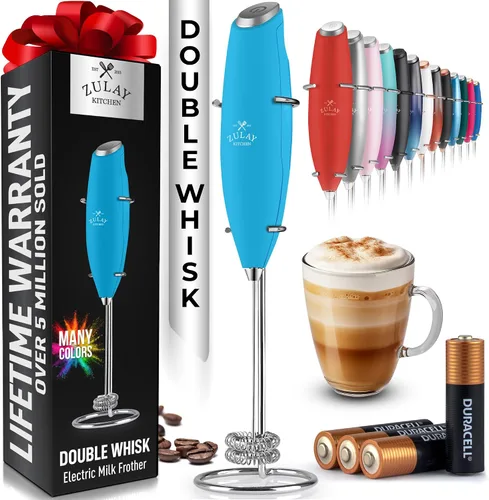 Vista 70 de Zulay Milk Boss Espumador de leche potente manual, hace espuma para latte, batidor para mezclar bebidas, café, miniespumador para capuchino, frappé