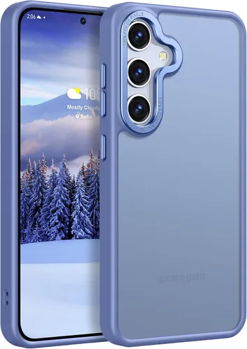 Vista 15 de Rayboen Funda para Samsung Galaxy S24 Plus, funda S25 Plus, Sensación de Piel Esmerilada Translúcida Parte Trasera de PC Duro Borde de Silicona