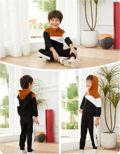 Vista 2 de Conjunto de 2 piezas de sudadera con capucha de manga larga y pantalones para bebé niño