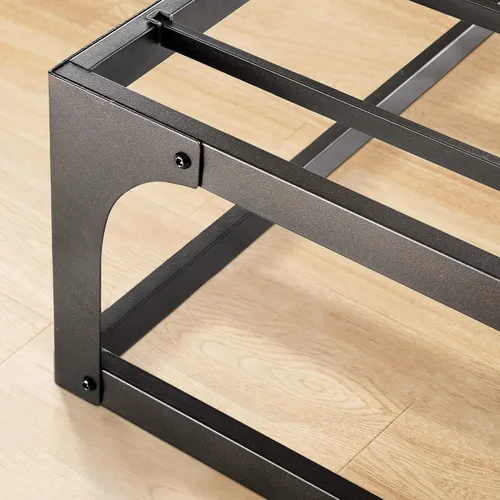 Vista 5 de Somier de cama individual Mellow 9 pulgadas, con base de colchón de láminas de acero resistente Negro