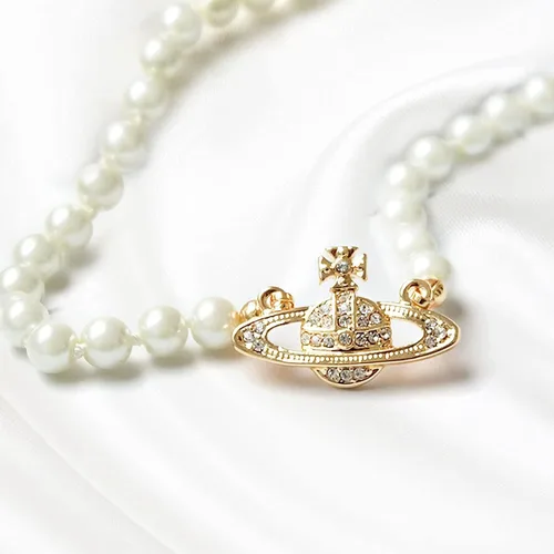 Vista 4 de Juego de 2 collares de perlas collar de perlas artificiales collar de gargantilla de perlas dije para mujer novia boda cumpleaños aniversario