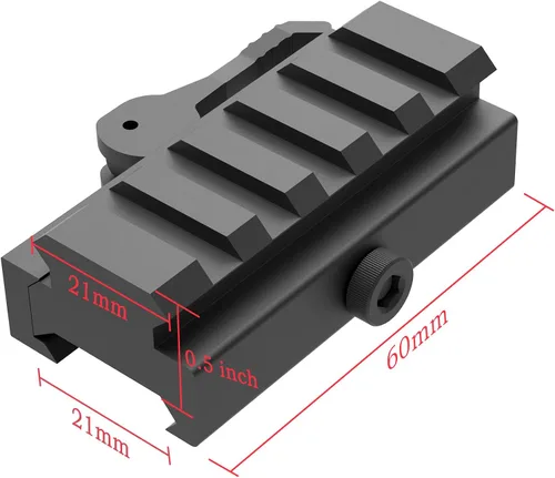 Vista 3 de TPO QT05-5 0.5" 5-Slot Low Profile Picatinny Riser Mount with Quick Release for Red Dots, Scopes, Optics, Flashlight