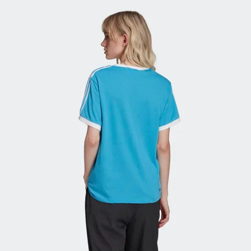 Vista 3 de adidas Originals Camiseta de 3 rayas para mujer, Rojo (Flash Red)