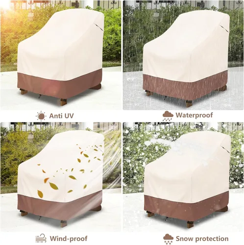 Vista 7 de okcool Paquete de 2 fundas para sillas Adirondack de patio, impermeables, resistentes, para exteriores, fundas para sillas de patio Adirondack