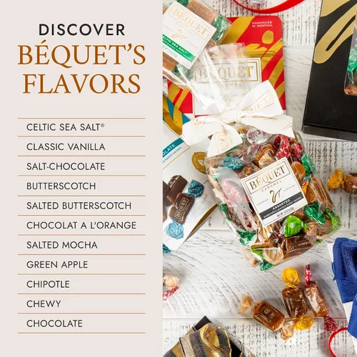 Vista 9 de Béquet Caramelo – Caramelo gourmet Butterscotch – Caramelo envuelto individualmente – Hecho en Montana – Kosher (Estrella D) y sin gluten – Bolsa