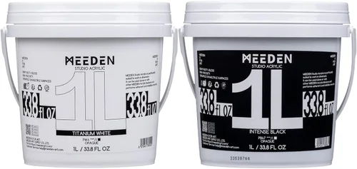 Vista 18 de MEEDEN Juego de pintura acrílica: 1L/33.8 oz x 12 colores pinturas acrílicas grandes a granel - Pinturas artísticas brillantes de cuerpo pesado