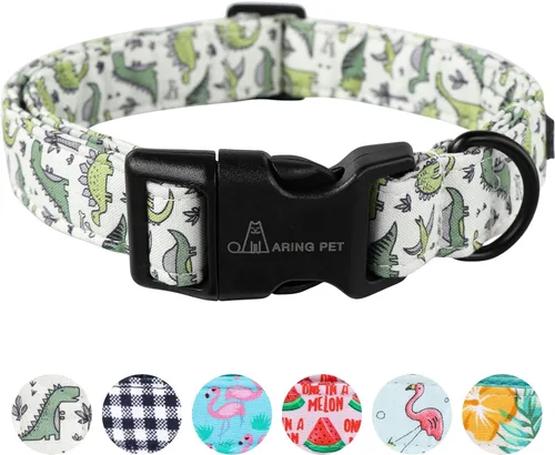 Vista 33 de Aring Pet Collar de algodón, ligero y ajustable, con hebilla de liberación rápida para perros pequeños, medianos y grandes, para cachorros, rosa