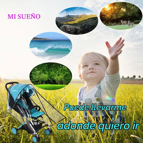 Vista 7 de Cubierta para cochecito de bebé, paraguas protector contra el clima, accesorios de tamaño universal, protege de la lluvia, viento, nieve, polvo