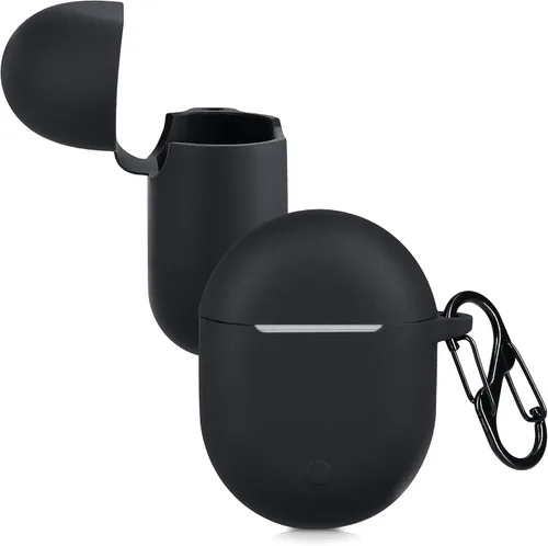 Vista 5 de kwmobile Funda compatible con Xiaomi Redmi Airdots 3 Pro/Buds 3 Pro - Funda de silicona para auriculares - Negro