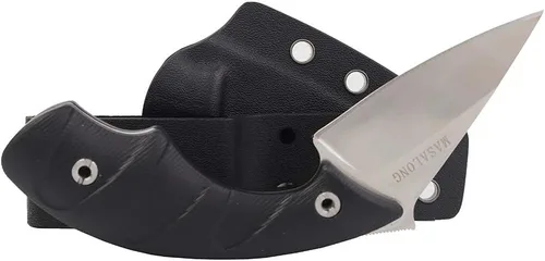 Vista 6 de MASALONG Cuchillo táctico súper duro de acero D2 kni200-b con vaina kydex cuchillo EDC (primera versión)
